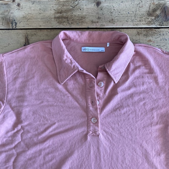 Boxy oversize old pink polo size Large - Picture 3 of 10